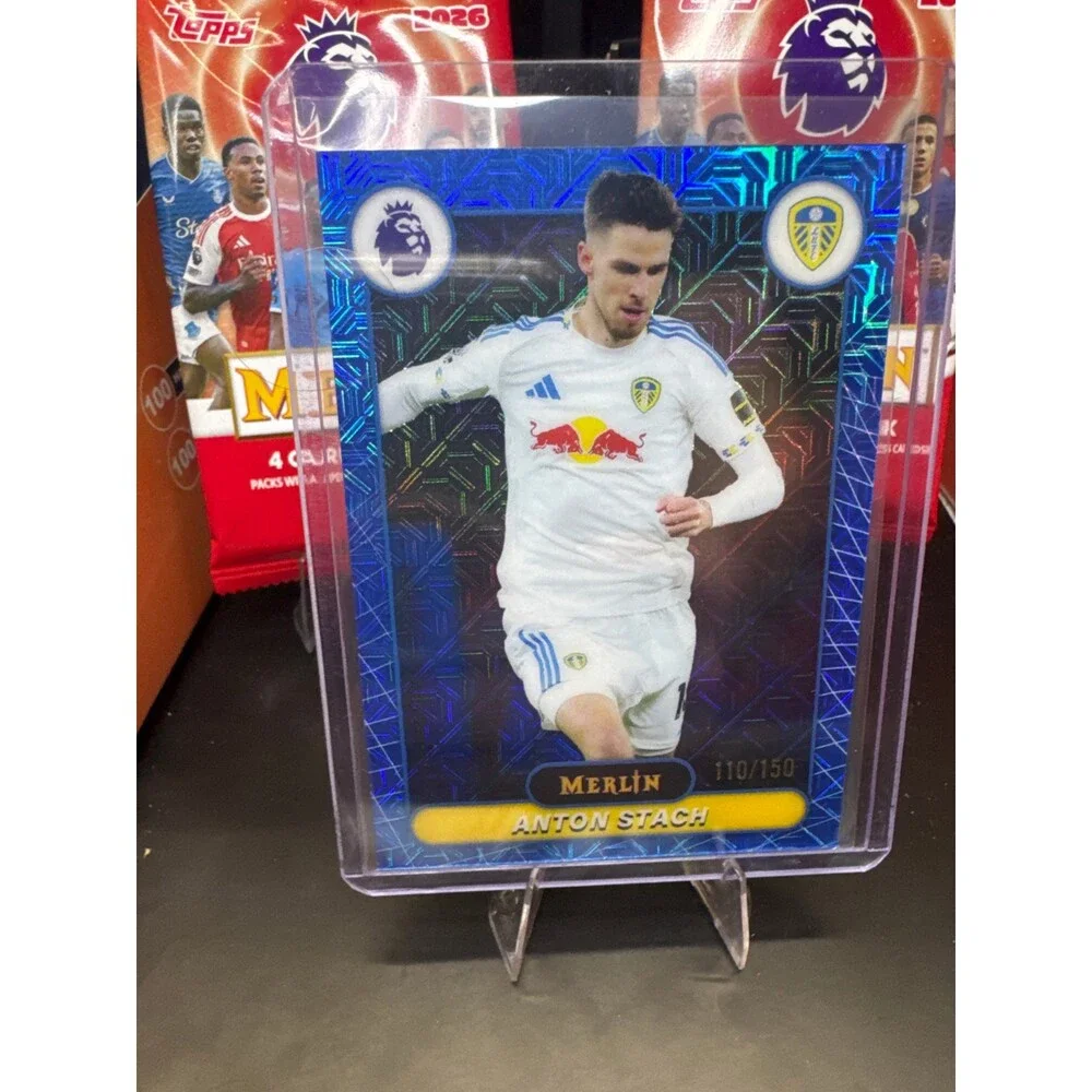 2026 Topps Merlin Premier League #110 Anton Stach, Leeds United Blue /150